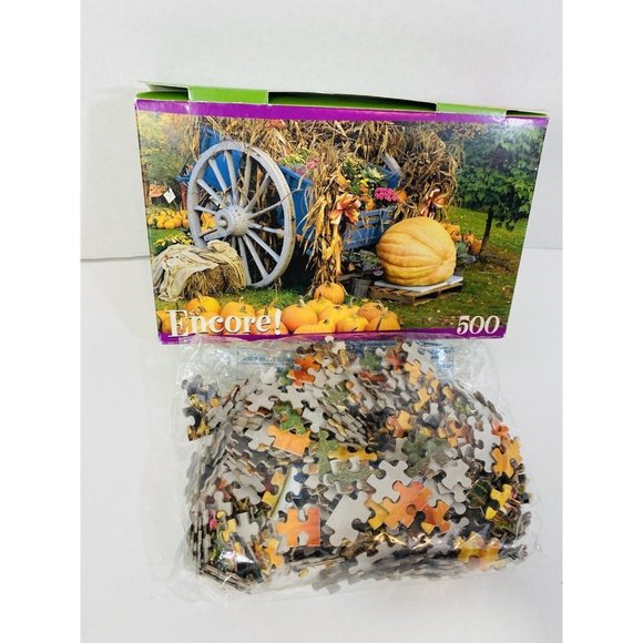 Pumpkin Fall Harvest Field Jigsaw Puzzle 500 Pcs Complete Nature Country Autumn - Picture 2 of 6